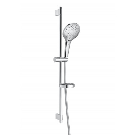 ROUND - Душ комплект с душ слушалка Sensum Round с 4 функции, тръбно окачване 800 мм държач, сапунерка и шлаух 1,70 м. Хром