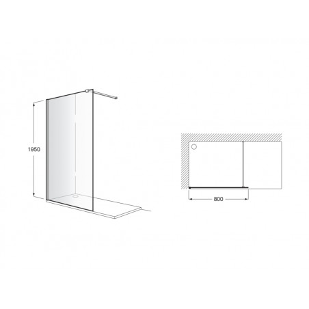 Victoria DF - Фиксиран панел за душ 900 x 1950 mm
